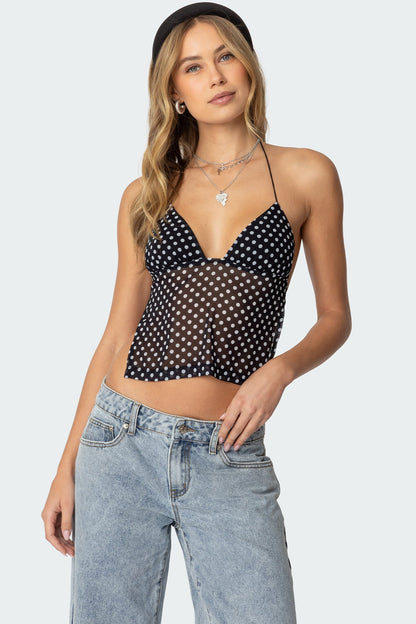 Côte Polka Chiffon Top